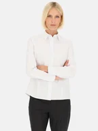 Koszule damskie - Biała klasyczna koszula damska z bawełny Potis & Verso Lesli - miniaturka - grafika 1