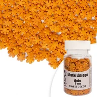 Dodatki do ciast w proszku - Posypka cukrowa ŚNIEŻYNKI ZŁOTE 9 mm Sweet Decor, 30 g - miniaturka - grafika 1