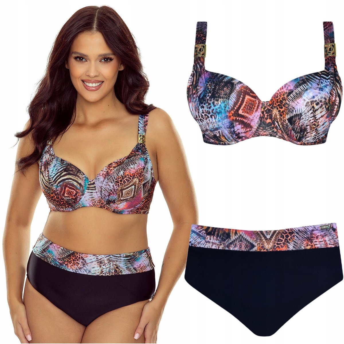 Strój kąpielowy dwuczęściowy wysoki stan GABBIANO Elena 026 40E/L 80E