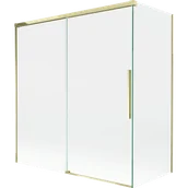 Parawany nawannowe - Mexen Rox parawan nawannowy 2-skrzydłowy rozsuwany 150 + 70 x 150 cm, transparent, złoty - 8C9-150-070-50-00 - miniaturka - grafika 1