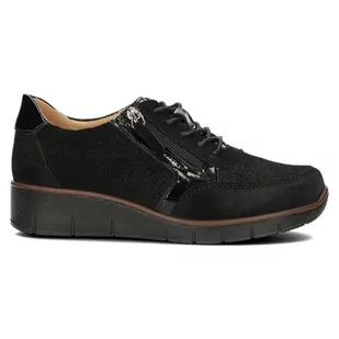 Skórzane sneakersy dmskie Filippo DP4912/23 BK czarny - Sneakersy damskie - miniaturka - grafika 4