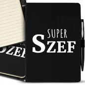 Notesy i bloczki - Notes A5 Black Na Prezent DLA SUPER SZEFA Wzory - miniaturka - grafika 1