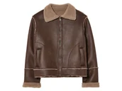 Kurtki i płaszcze dla chłopców - pepperts!® Kurtka dziecięca w stylu ramoneski, z kożuszkiem (134, Brązowy) - miniaturka - grafika 1