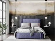 Łóżka - ADIDAR Finn łóżko tapicerowane 140x200cm metalowa rama z podnośnikami hydraulicznymi stelaż listwowy podstawa łóżka Premium Design (jasnofioletowy - Magic Velvet 2248) - miniaturka - grafika 1