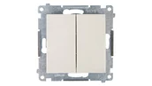 Wyłączniki światła i elektryczne - Kontakt Kontakt_Simon Przycisk podwójny zwierny bez piktogramu (moduł) 10AX. 250V. szybkozłącza krem DP2.01/41 - miniaturka - grafika 1