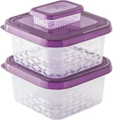 Pojemniki kuchenne - BRANQ - 3x Pojemnik na żywność - plastikowy - ORI SQUARE - miniaturka - grafika 1