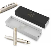 Zestawy piśmiennicze - Pióro wieczne Parker IM Professionals Monochrome Champagne (M) z grawerem - miniaturka - grafika 1