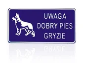 Tablice i flipcharty - Tabliczka 15*29Cm Uwaga Dobry Pies Gryzie - miniaturka - grafika 1