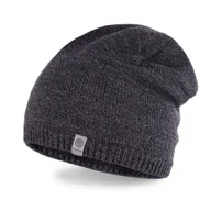 Czapki męskie - PaMaMi, Zimowa czapka męska, ciemnoszara mulina - miniaturka - grafika 1