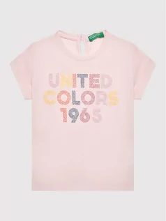 Koszulki dla chłopców - Benetton United Colors Of T-Shirt 3I1XC1527 Różowy Regular Fit - grafika 1
