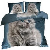 Pościel - Pościel 3D bawełna satyna 160x200 cm KOT KOTEK PERS - miniaturka - grafika 1