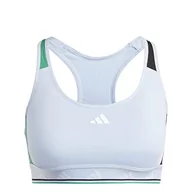 Biustonosze - adidas Damski biustonosz treningowy - Medium Support Pwrct Tf Ms Bra, Blue Dawn/White, HR2880, Mac - miniaturka - grafika 1