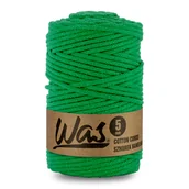 Półfabrykaty do biżuterii - WAS/Sznurek bawełniany z poliestrowym rdzeniem, pleciony, 5mm, 100m, zielony - miniaturka - grafika 1