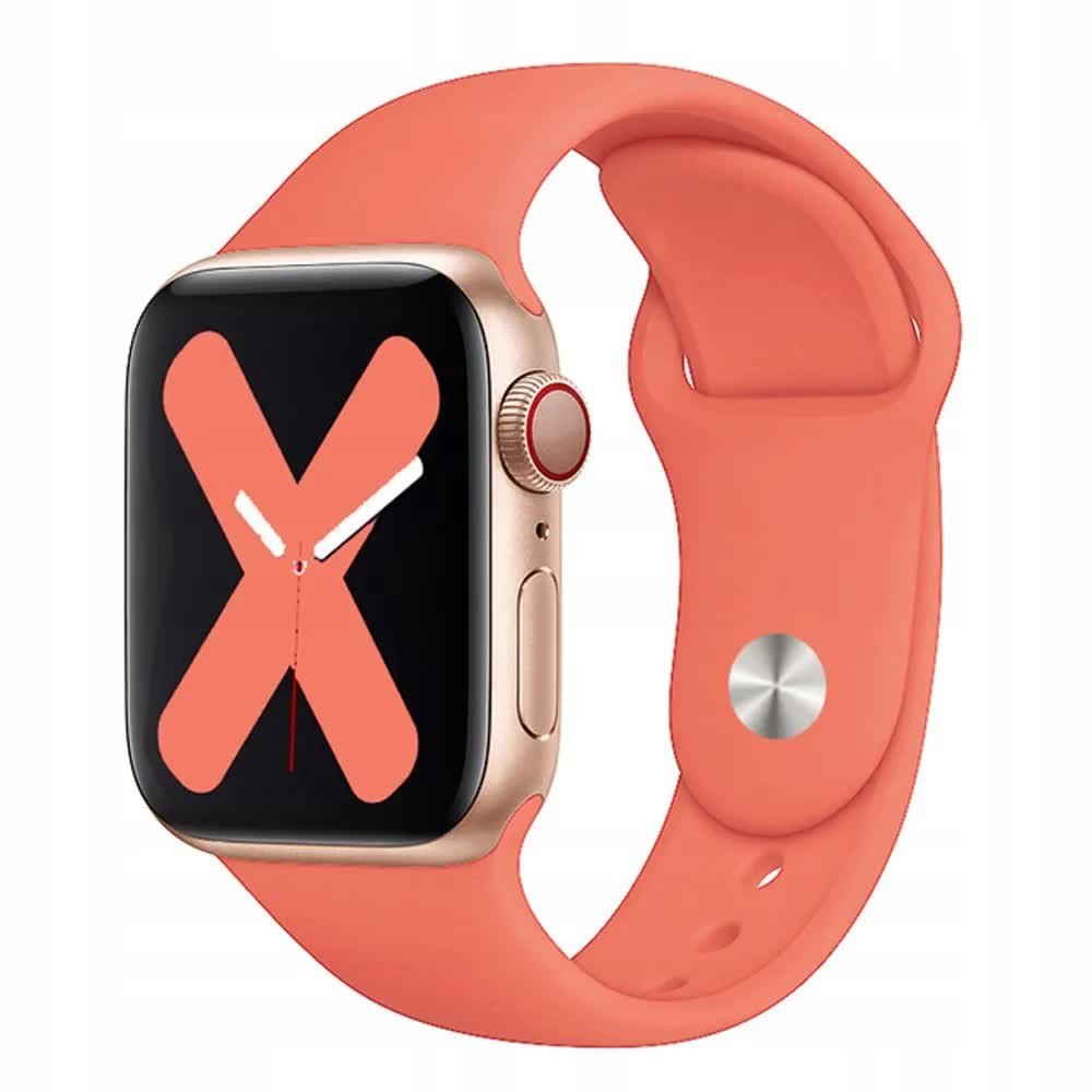 PASEK do Zegarka APPLE WATCH GUMOWY 42/44/45mm KORALOWY