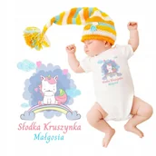 Body dla niemowląt - Body Niemowlęce Białe SŁODKA KRUSZYNKA IMIĘ Wz 62 - miniaturka - grafika 1