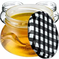 Pojemniki kuchenne - Słoiki Raja 300ml 50 szt. 82mm + wieczka "Czarna Krata" - miniaturka - grafika 1