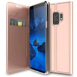 Pokrowiec na telefon komórkowy Samsung Galaxy S9 Book Etui ochronne Slim Flip Cover Case - Etui i futerały do telefonów - miniaturka - grafika 1