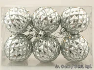 Bombki - Bombki choinkowe srebrne - 8 cm - 6 szt. - miniaturka - grafika 1