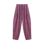 Spodnie sportowe damskie - Kajan - Sztruksowe spodnie z regulowaną nogawką - miniaturka - grafika 1