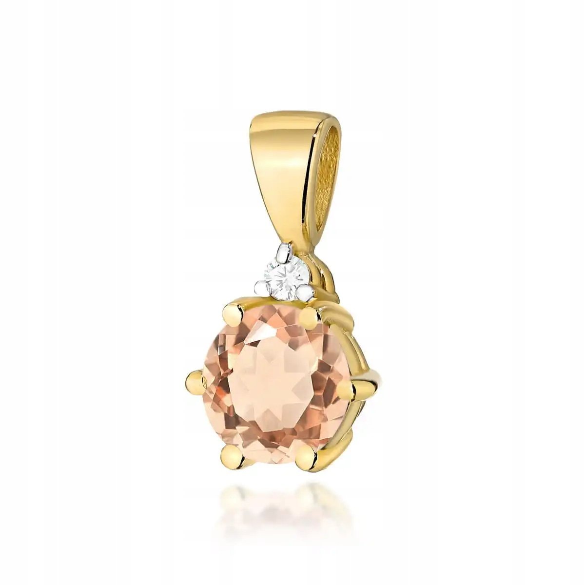 Przywieszka ze złota 585 z morganitem 0,40ct elegancka modny wzór dla niej