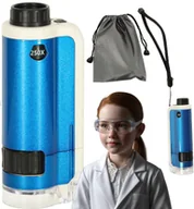 Mały naukowiec - Mikroskop Przenośny 250X Kieszonkowy dla Dzieci z Akcesoriami dziecięcy - miniaturka - grafika 1