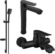 Zestawy baterii łazienkowych - Mexen Pecos DS62 zestaw wannowy, czarny - 72713DS62-70 - miniaturka - grafika 1