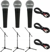 Mikrofony komputerowe - ZESTAW 3 Mikrofony Shure SM58 Dynamiczne Wokalne+ Statywy i Kable XLR 10 m - miniaturka - grafika 1
