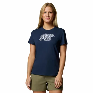 Damska koszulka techniczna Columbia Ruby Springs Graphic Fit Short Sleeve collegiate navy - L - Koszulki i topy damskie - miniaturka - grafika 1