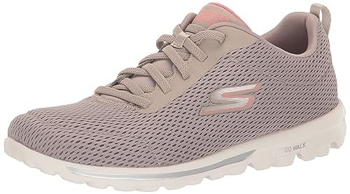 Skechers Damskie buty trekkingowe Go Walk Travel - Fun Journey, Taupe/Koral, 40 EU