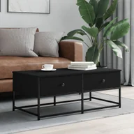 Ławy i stoliki kawowe - Stolik kawowy czarny 100x51x40 cm materiał drewnopochodny - miniaturka - grafika 1