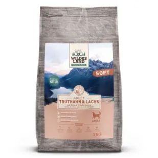 Wildes Land DOG Soft Truthahn Lachs - indyk i łosoś - półwilgotna karma dla psa 5 kg - Sucha karma dla psów - miniaturka - grafika 1