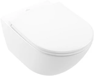 Villeroy & Boch Universo TwistFlush Combi-Pack Zestaw Toaleta WC bez kołnierza 56x37 cm z powłoką CeramicPlus + deska wolnoopadająca z powłoką AntiBac weiss alpin 4670T9R1 - Miski WC - miniaturka - grafika 1