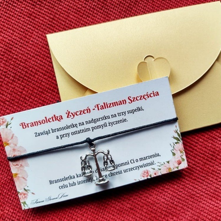 WAGA TEMIDY PRAWO Bransoletka Życzeń Talizman Szczęścia /GiovanniDivine