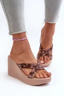 Klapki i japonki damskie - Klapki Damskie Na Koturnie 83520 Ipanema High Fashion Slide Fem Beżowe-40 - miniaturka - grafika 1