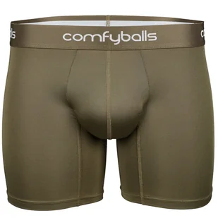 COMFYBALLS Bokserki do biegania LONG PERFORMANCE olive green - Majtki męskie - miniaturka - grafika 1