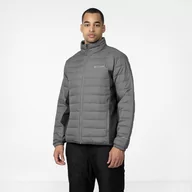 Kurtki męskie - Męska kurtka puchowa pikowana COLUMBIA Powder Lite Hybrid Jacket - szara - miniaturka - grafika 1