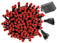 Oświetlenie świąteczne - Lampki choinkowe LED 100 8 programów dodatkowe gniazdo czerwony - miniaturka - grafika 1