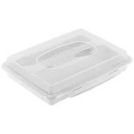 Pojemniki kuchenne - Pojemnik na ciasto z pokrywą prostokątny biały - miniaturka - grafika 1