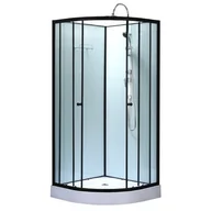 Kabiny z hydromasażem - Kabina prysznicowa zabudowana na niskim brodziku półokrągła 80x80 WSH313A-80 - miniaturka - grafika 1