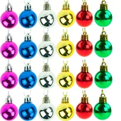 Bombki - BOMBKI CHOINKOWE OZDOBY ZESTAW BOMBEK PLASTIK 24SZT/KPL 3CM KOLOROWE RETRO - miniaturka - grafika 1