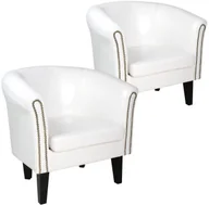 Fotele - MIADOMODO Zestaw foteli Chesterfield, 58 x 71 x 70 cm, biały - miniaturka - grafika 1