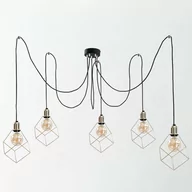 Oprawy, klosze i abażury - LAMPA wisząca KET595 loftowa OPRAWA metalowy ZWIS spider złoty czarny - miniaturka - grafika 1