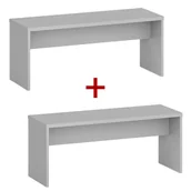 Wyposażenie sportowe i gimnastyczne - Ławka szatniowa 1+1 GRATIS, 1000 mm, szara - miniaturka - grafika 1