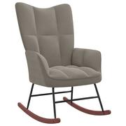 Fotele - vidaXL Fotel bujany jasnoszary tapicerowany aksamitem 328139 - miniaturka - grafika 1