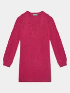 Sukienki i spódniczki dla dziewczynek - United Colors Of Benetton Sukienka dzianinowa 1UTKCV002 Różowy Regular Fit - miniaturka - grafika 1