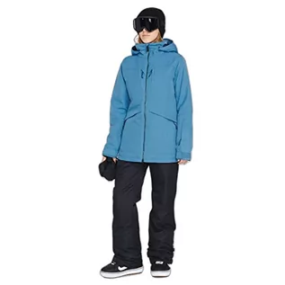 Kurtki narciarskie - Volcom Damska kurtka Shelter 3D ze stretchu, niebieska petrol, L, kolor benzyny niebieski, L - grafika 1