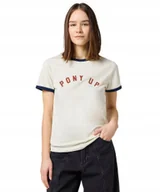 Koszulki i topy damskie - T-shirt Wrangler RINGER TEE 112362924 Vintage White S - miniaturka - grafika 1