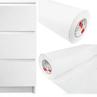 Okleina Biała Mat Na Drzwi Meble Folia Pcv 6m Diy - Okleiny - miniaturka - grafika 1