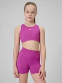 Biustonosze dla dziewczynek - 4F Stanik sportowy bezszwowy dziewczęcy - różowy 164 (13-14 lat) - miniaturka - grafika 1