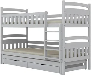 Łóżko piętrowe JULITA 200x90 białe drewniane trzyosobowe z szufladami KOCOT KIDS - Łóżka dla dzieci i młodzieży - miniaturka - grafika 1